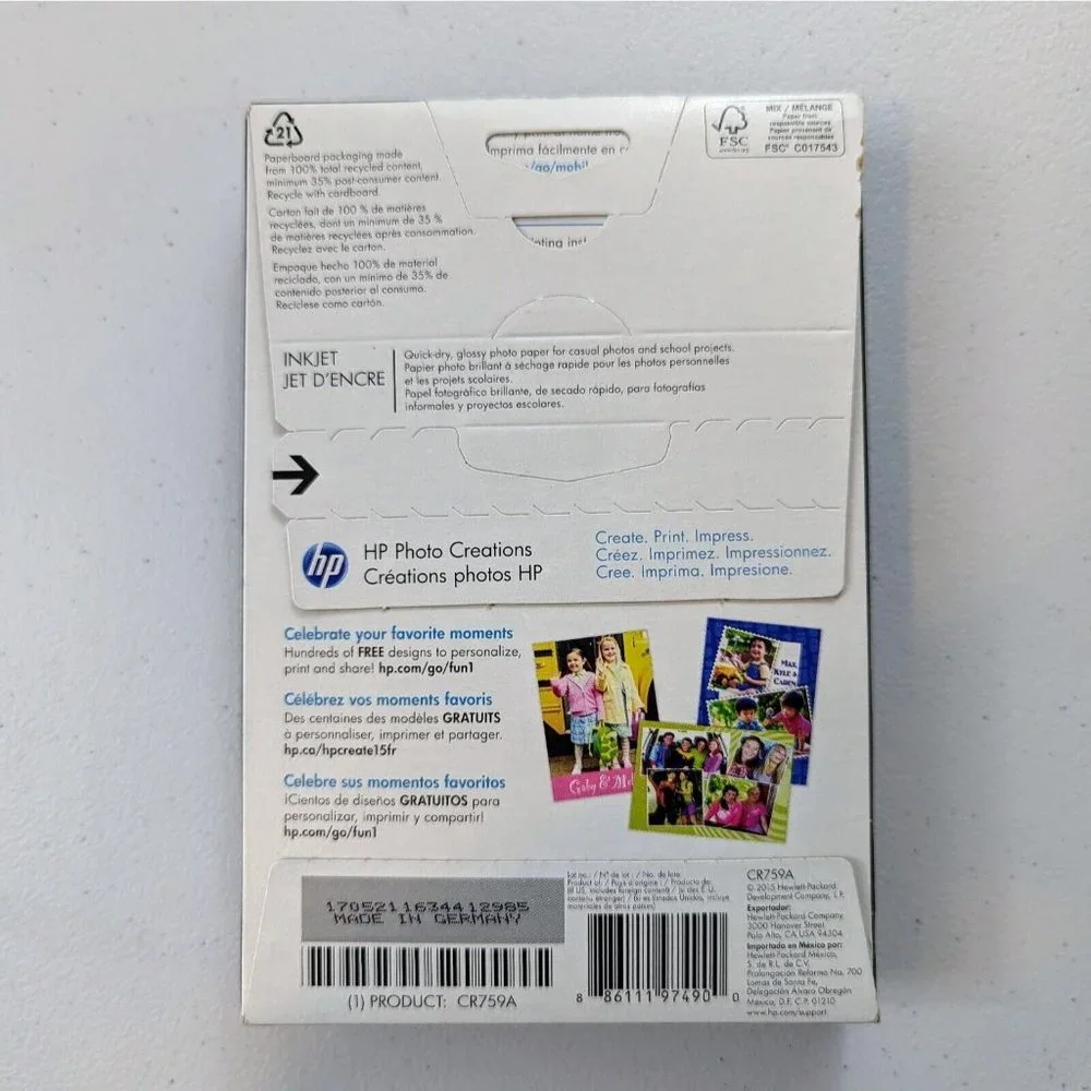 HP Everyday Photo Paper Glossy 100 Sheets 4 x 6